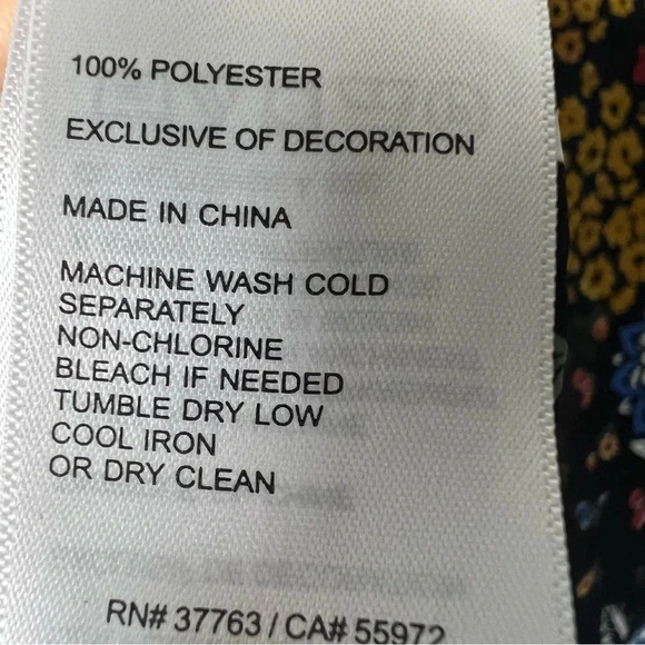 Laundry by Shelli Segal Floral Neck Tie Button Down Bell  Flowy Sleeve sz 2 - Picture 3 of 7